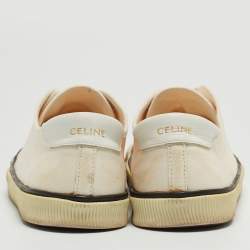 Celine Cream Canvas Blank Sneakers Size 38