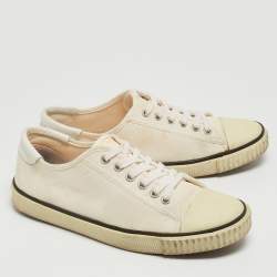 Celine Cream Canvas Blank Sneakers Size 38
