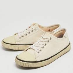 Celine Cream Canvas Blank Sneakers Size 38