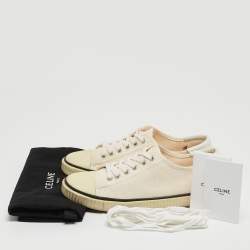 Celine Cream Canvas Blank Sneakers Size 38
