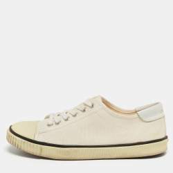 Celine Cream Canvas Blank Sneakers Size 38