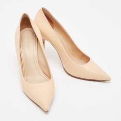 Pre Owned Celine Beige Leather Pointed Toe Pumps Size 37