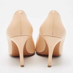 Pre Owned Celine Beige Leather Pointed Toe Pumps Size 37