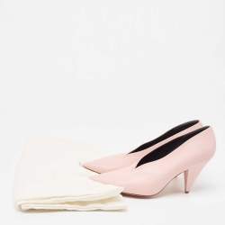 Celine Pink Leather V Neck Pointed Toe Pumps Size 39