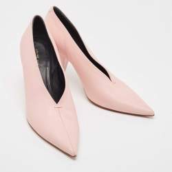 Celine Pink Leather V Neck Pointed Toe Pumps Size 39