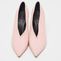 Celine Pink Leather V Neck Pointed Toe Pumps Size 39