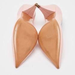 Celine Pink Leather V Neck Pointed Toe Pumps Size 39