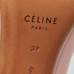 Celine Pink Leather V Neck Pointed Toe Pumps Size 39