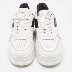 Celine White/Black Leather Block Platform Sneakers Size 39