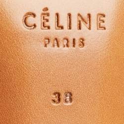 Pre Owned Celine Black Leather V Neck Pointed Toe Pumps Size 38