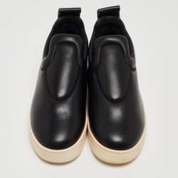 Pre Owned Celine Black Leather Slip On Sneakers Size 37