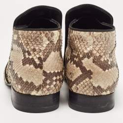 Pre Owned Celine Beige/Brown Python Ankle Boots Size 38