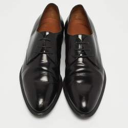 Pre Owned Celine Black Leather Lace Up Derby Size 38