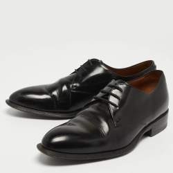 Pre Owned Celine Black Leather Lace Up Derby Size 38