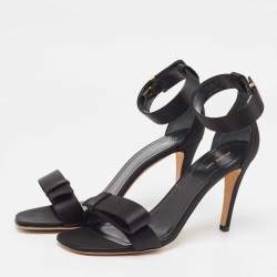 Pre Owned Celine Black Suede Ankle Strap Sandals Size 39