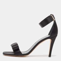 Pre Owned Celine Black Suede Ankle Strap Sandals Size 39