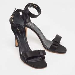 Pre Owned Celine Black Suede Ankle Strap Sandals Size 39