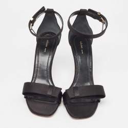 Pre Owned Celine Black Suede Ankle Strap Sandals Size 39