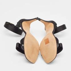 Pre Owned Celine Black Suede Ankle Strap Sandals Size 39