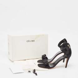Pre Owned Celine Black Suede Ankle Strap Sandals Size 39