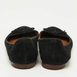 Celine Black Suede Bow Ballet Flats Size 38