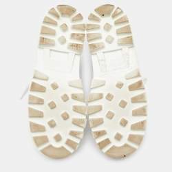 Pre Owned Celine White Canvas Combat Boots Size 36