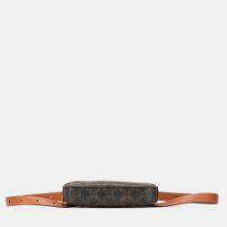 Celine Brown Triomphe Coated Canvas Belt Bag