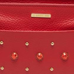 مملوكة مسبقًا Cerruti 1881 Crystal Studded Red Leather Shoulder Bag