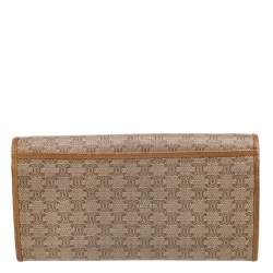 Celine Beige Macadam Coated Canvas and Leather Wallet