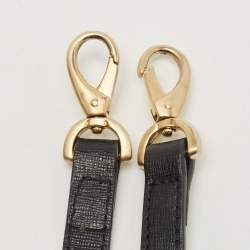 Pre Owned Cerruti Black Leather Snap Tote