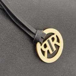 Pre Owned Cerruti Black Leather Snap Tote