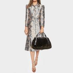 Cerruti Brown Velvet Pleated Satchel