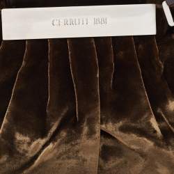 Cerruti Brown Velvet Pleated Satchel