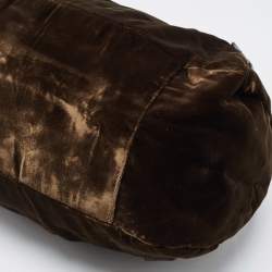 Cerruti Brown Velvet Pleated Satchel