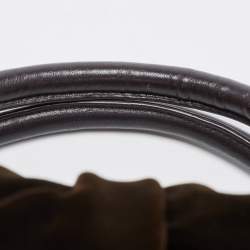 Cerruti Brown Velvet Pleated Satchel