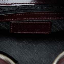 Cerruti Burgundy Patent Leather Zip Satchel