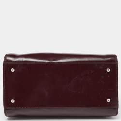 Cerruti Burgundy Patent Leather Zip Satchel