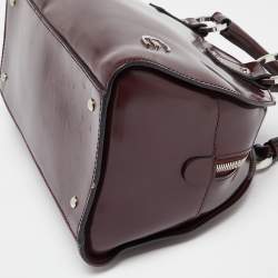 Cerruti Burgundy Patent Leather Zip Satchel