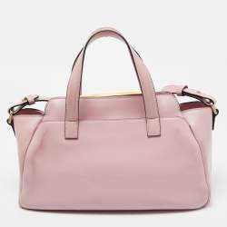 Cerruti Pink Leather Frame Satchel