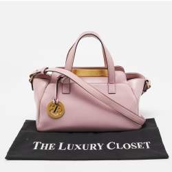 Cerruti Pink Leather Frame Satchel