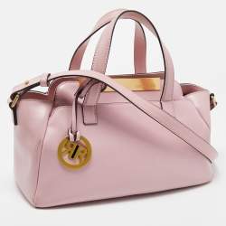 Cerruti Pink Leather Frame Satchel