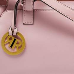 Cerruti Pink Leather Frame Satchel