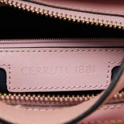 Cerruti Pink Leather Frame Satchel