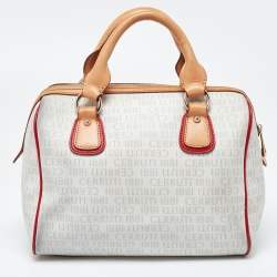 Cerruti Multicolor Signature Coated Canvas and Leather Bag
