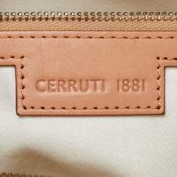 Cerruti Multicolor Signature Coated Canvas and Leather Bag