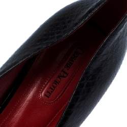 Cesare Paciotti Black Python Leather Platform Pumps Size 41
