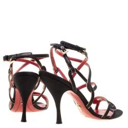Pre Owned Cesare Paciotti Black Fabric Strappy Sandals Size 36