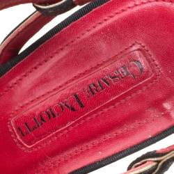 Pre Owned Cesare Paciotti Black Fabric Strappy Sandals Size 36