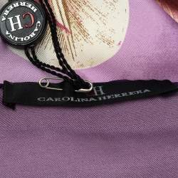 Pre Owned CH Carolina Herrera Printed Silk Square Scarf