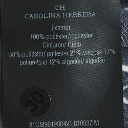 مملوكة مسبقًا CH Carolina Herrera Blue Printed Crepe Belted Midi Dress M